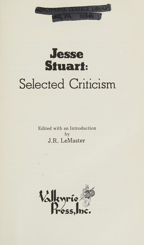 Cover for Jesse Stuart