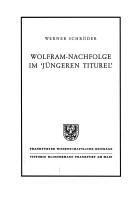 Cover for Wolfram-Nachfolge im "Jüngeren Titurel"