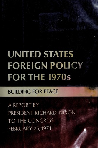 Cover for United States foreign policy for the 1970s