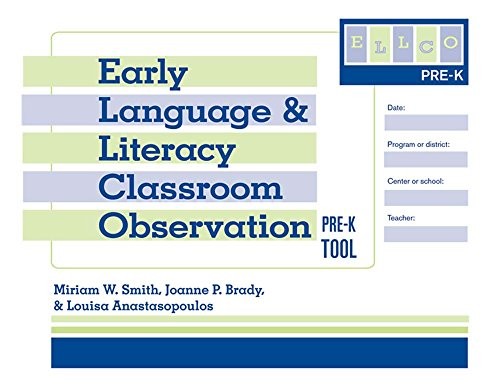 Cover for Early Language and Literacy Classroom Observation Tool, Pre-K (ELLCO Pre-K) (Pack of 5)