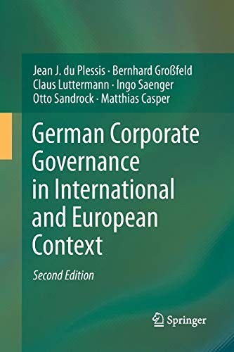 Cover for German Corporate Governance in International and European Context