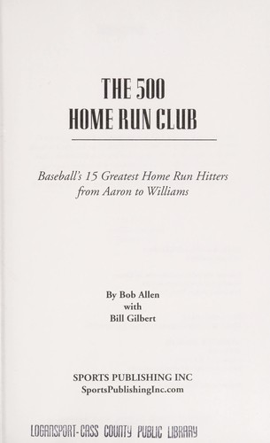Cover for The 500 home run club