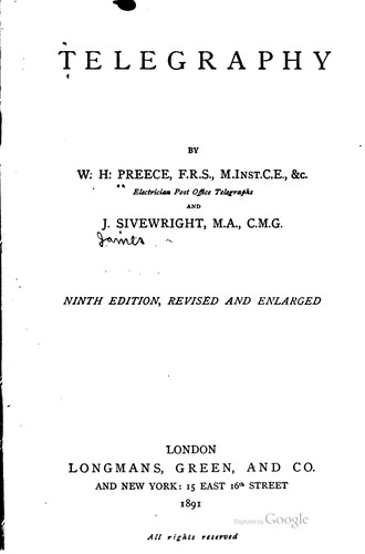 Cover for Telegraphy