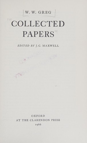 Cover for Collected Papers.