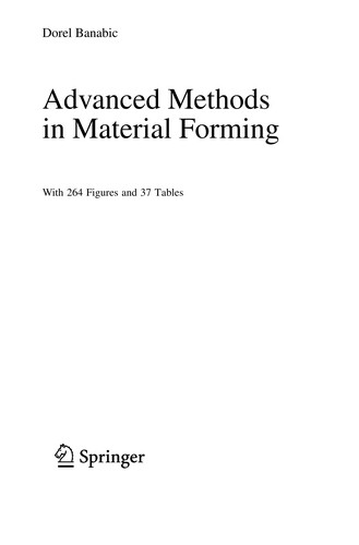 Cover for Advanced methods in material forming
