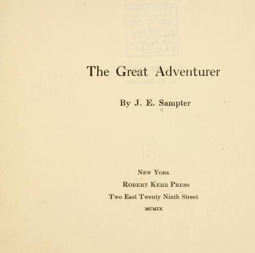 Cover for The great adventurer