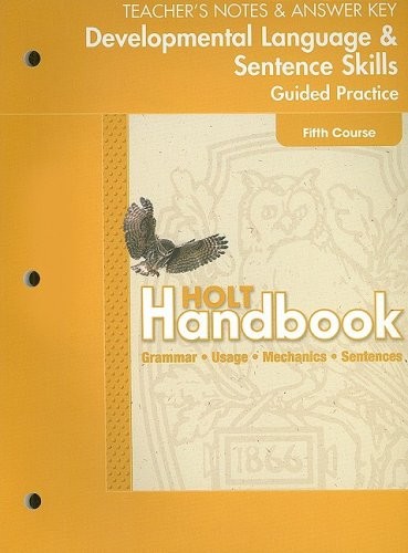 Cover for Teacher's Notes & Answer Key - Developmental Language & Sentence Skills Guided Practice - 5th Course