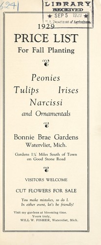 Cover for 1929 price list for fall planting