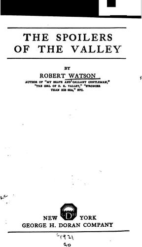 Cover for The spoilers of the valley