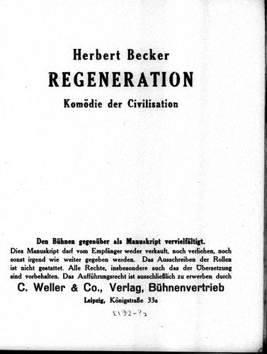 Cover for Regeneration