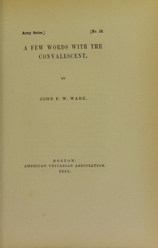 Cover for A few words with the convalescent