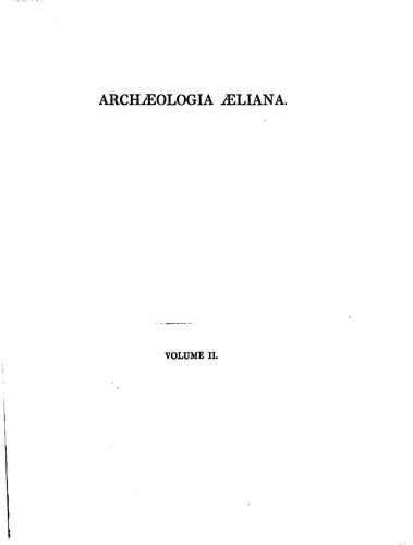 Cover for Archaeologia Aeliana, Or, Miscellaneous Tracts Relating to Antiquity