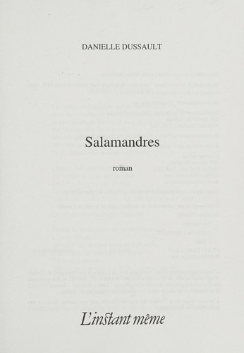 Cover for Salamandres