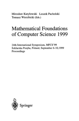 Cover for Mathematical foundations of computer science 1999