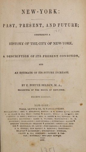 Cover for New-York, past, present, and future