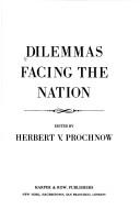 Cover for Dilemmas facing the nation