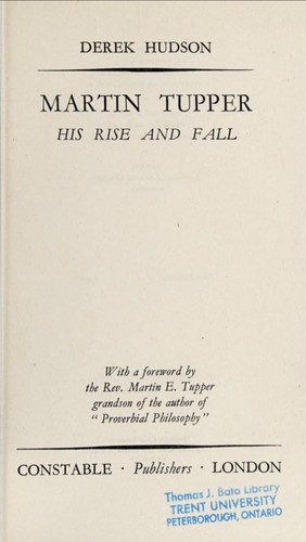 Cover for Martin Tupper