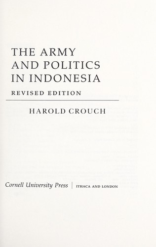 Cover for The army and politics in Indonesia