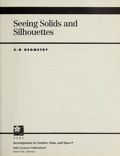 Cover for Seeing Solids and Silhouettes, Student Activity Booklet (Investigation in Number, Data, and Space)