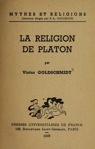 Cover for La religion de Platon.