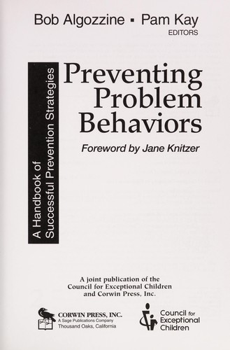 Cover for Preventing problem behaviors