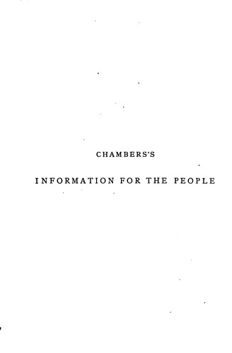 Cover for Chambers's information for the people, ed. by W. and R. Chambers