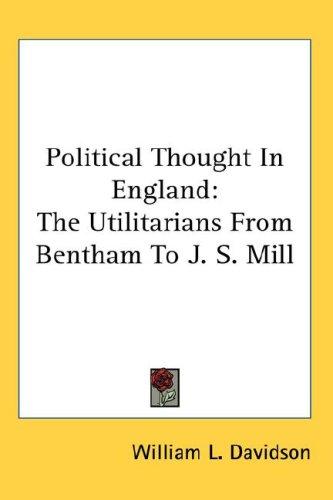Cover for Political Thought In England
