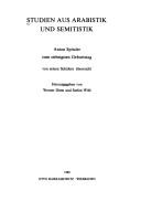 Cover for Studien aus Arabistik und Semitistik