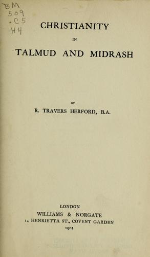 Cover for Christianity in Talmud and Midrash, by R. Travers Herford, B. A.