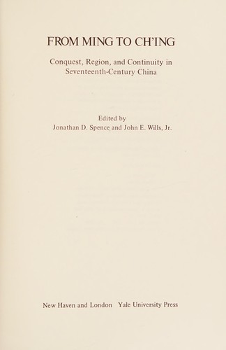 Cover for From Ming to Chʻing