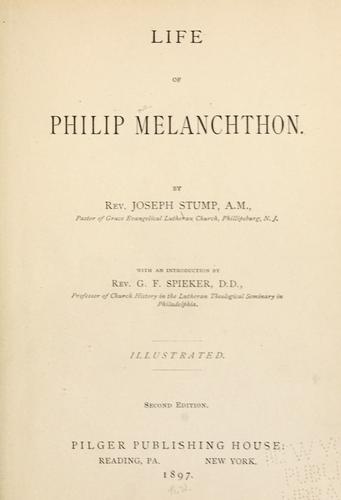 Cover for Life of Philip Melanchthon ...