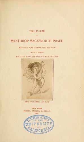 Cover for The poems of Winthrop Mackworth Praed.