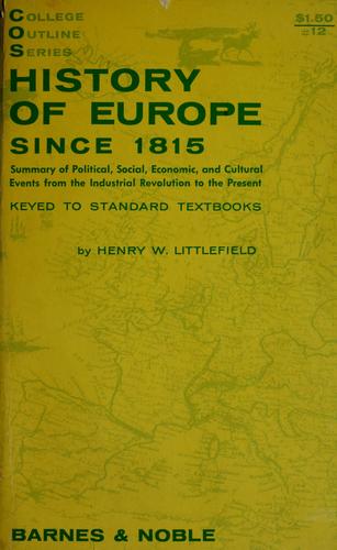 Cover for History of Europe since 1815