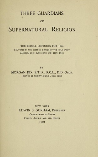 Cover for Three guardians of supernatural religion