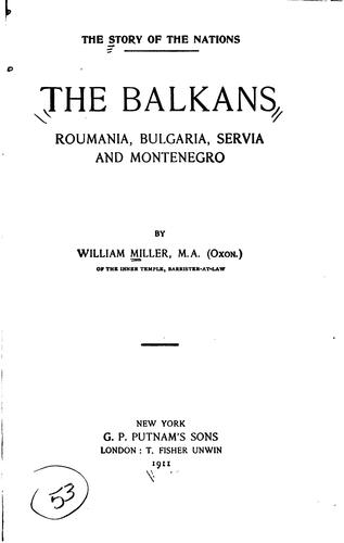 Cover for The Balkans: Roumania, Bulgaria, Servia, and Montenegro
