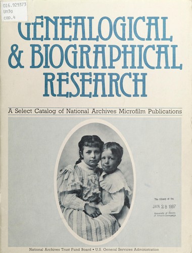 Cover for Genealogical and biographical research
