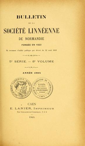 Cover for Bulletin de la Société linnéenne de Normandie
