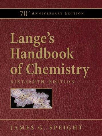 Cover for Lange's Handbook of Chemistry, 70th Anniversary Edition (Lange's Handbook of Chemistry)