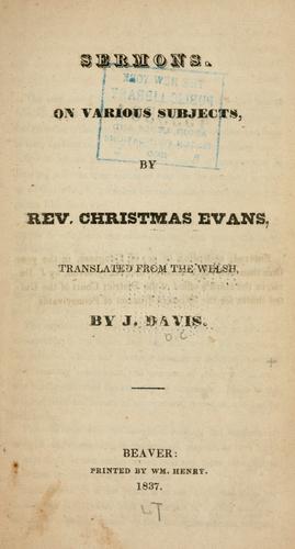 Cover for Sermons on various subjects