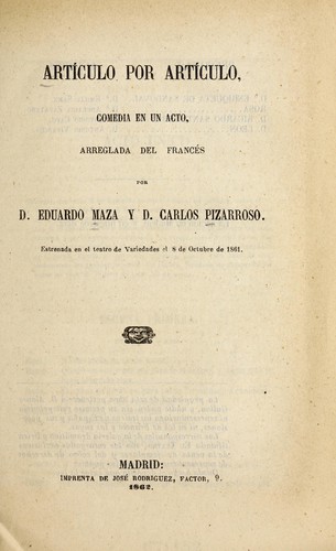 Cover for Artículo por artículo