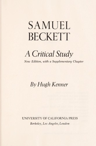 Cover for Samuel Beckett