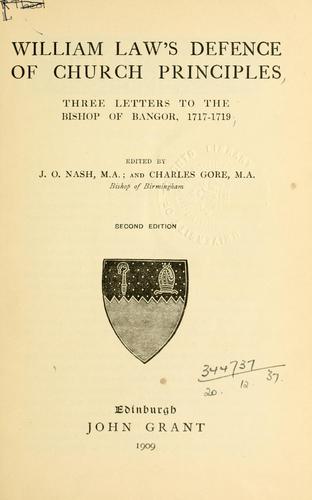 Cover for Defence of church principles