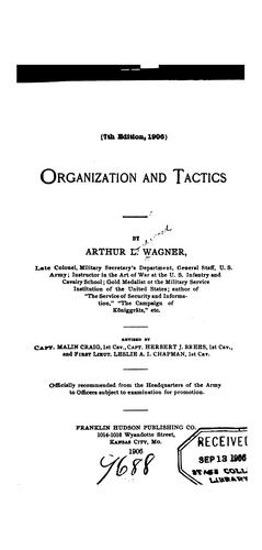 Cover for Organization and tactics