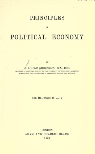Cover for Principles of political economy