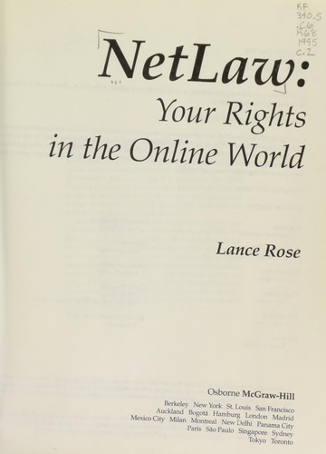 Cover for NetLaw