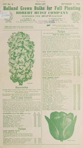 Cover for Buist's bulbs and grass seed