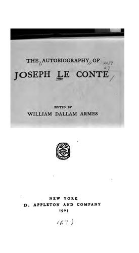 Cover for The autobiography of Joseph Le Conte