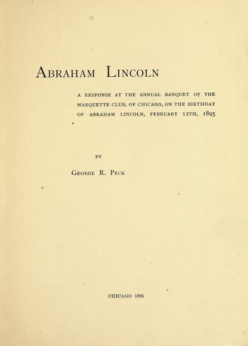 Cover for Abraham Lincoln