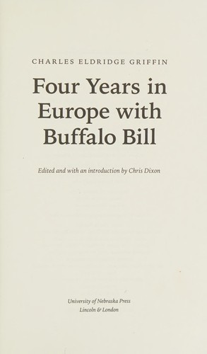 Cover for Four Years in Europe with Buffalo Bill