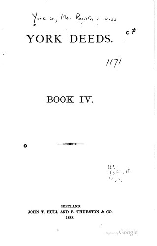Cover for York Deeds